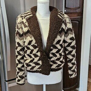 Vintage Women’s Handmade Cardigan Sweater Wool Long Sleeves S Boho Hippie